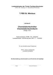 T.FBS St. Nikolaus Chemielabortechniker Chemielabortechnikerin