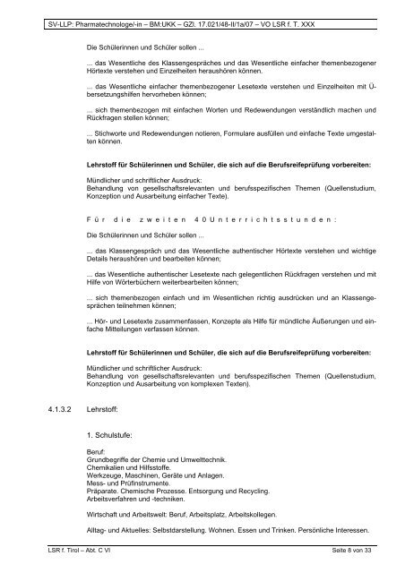 pharmatechnologe - Tiroler Fachberufsschulen
