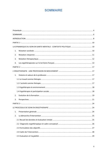 ERGOTHERAPIE EN SANTE MENTALE  ENJEUX ET PERSPECTIVES