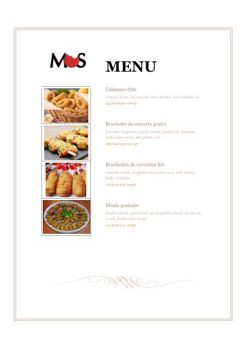 Menu MOS Fish Tapas