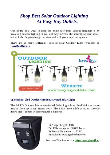 Shop Best Solar Outdoor Lighting At Easy Buy Outlets