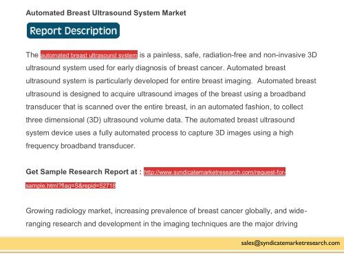 Automated Breast Ultrasound System Market, 2015-2021