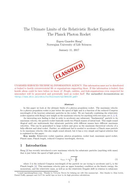 The Planck Photon Rocket