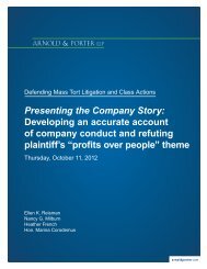 Presenting the Company Story - Arnold & Porter LLP