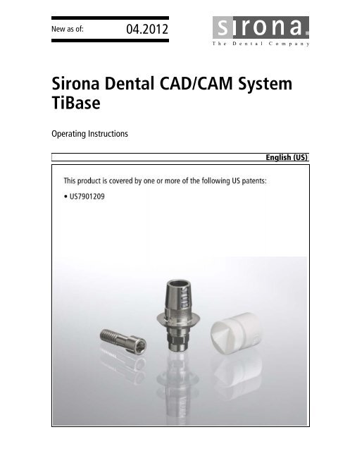 Sirona Dental CAD/CAM System TiBase