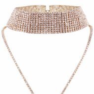 rhinestone long choker in gold 07