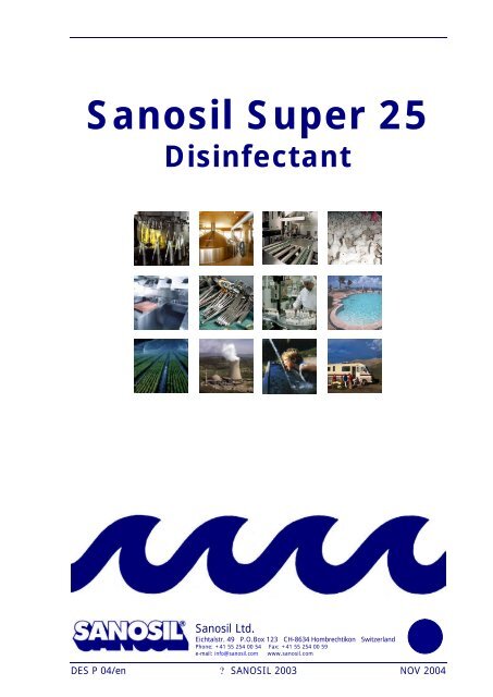 Sanosil Super 25 Disinfectant Water Hygiene Training Ltd