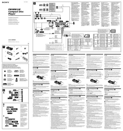 Sony CDX-M9900 - CDX-M9900 Guida di installazione Inglese