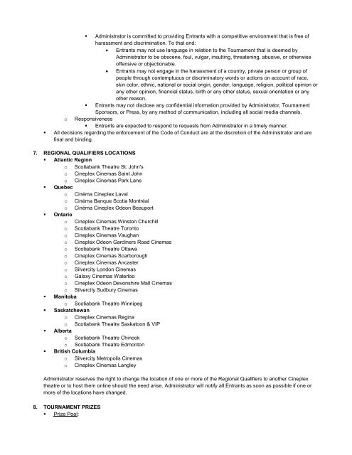 Call of Duty (the “Tournament”) Official Rules and Regulations