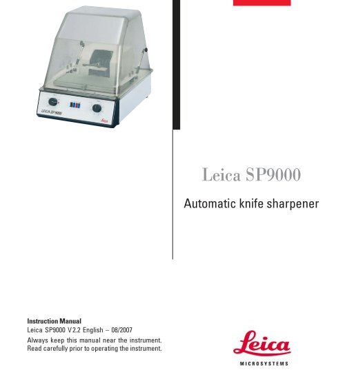 Leica SP9000 – Automatic knife sharpener - Leica Biosystems