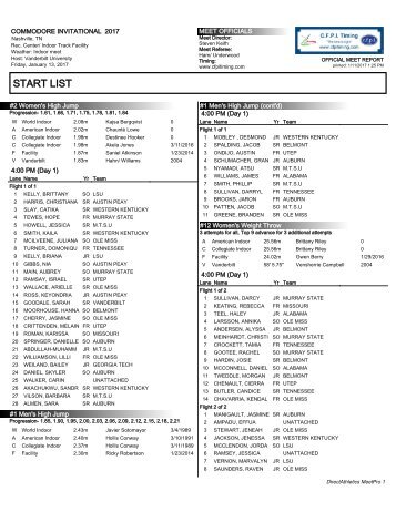 START LIST