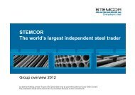 STEMCOR The world's largest independent steel trader