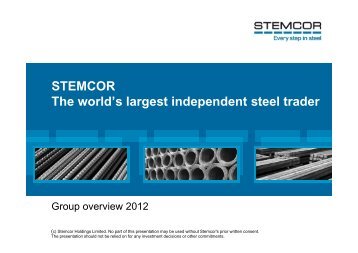 STEMCOR The world's largest independent steel trader