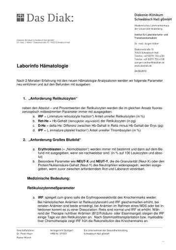 Laborinfo Hämatologie