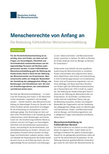 Menschenrechte von Anfang an