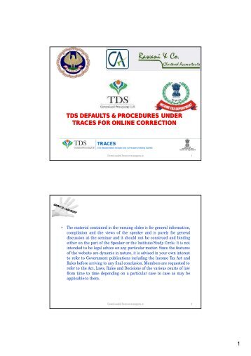 TDS Defaults & Procedures Under Traces For Online Correction By Taxguru Consultancy & Online Publication LLP