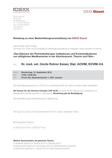 Dr. med. vet. Cécile Rohrer Kaiser, Dipl. ACVIM, ECVIM-CA