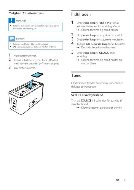 Philips Radio-r&eacute;veil - Mode d&rsquo;emploi - DAN