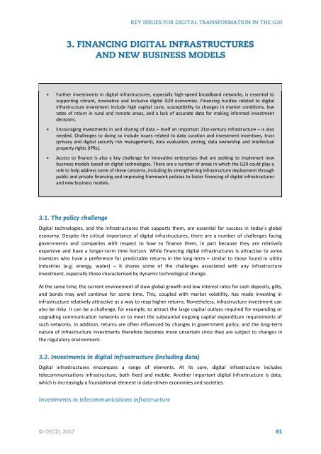 KEY ISSUES FOR DIGITAL TRANSFORMATION IN THE G20