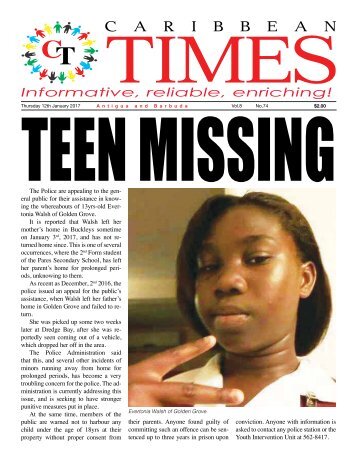 Caribbean Times 74th Issue - Thursday 12th December 2017