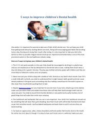 Dentists In Vizag - 5 ways to improve children