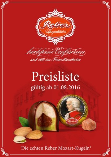 Reber Preisliste 2016