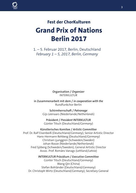 GRAND PRIX OF NATIONS Berlin 2017 - Program Book