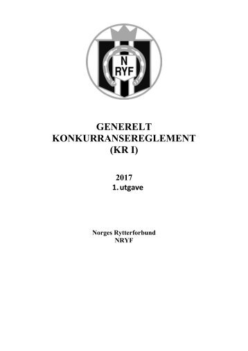 GENERELT KONKURRANSEREGLEMENT (KR I)