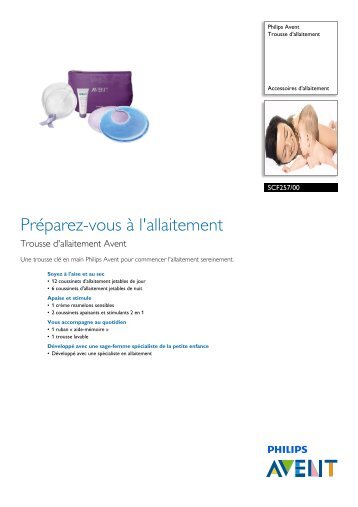 Philips Avent Trousse d'allaitement - Fiche Produit - FRA