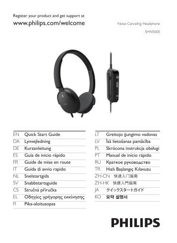 Philips Casque rÃ©ducteur de bruit - Guide de mise en route - LIT