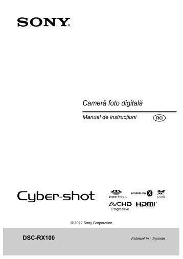 Sony DSC-RX100 - DSC-RX100 Istruzioni per l'uso Rumeno