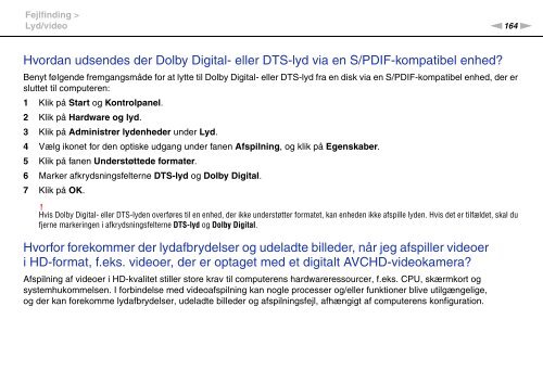 Sony VPCF12M1E - VPCF12M1E Istruzioni per l'uso Danese