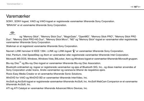 Sony VPCF12M1E - VPCF12M1E Istruzioni per l'uso Danese