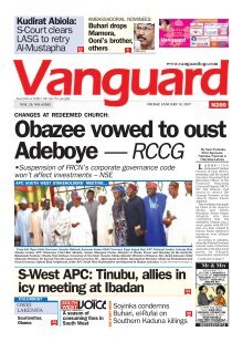 10012017 Adeboye: FG fires Obazee, FRCN boss