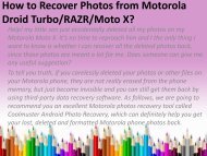 How to Recover Photos from Motorola Droid Turbo RAZR Moto X