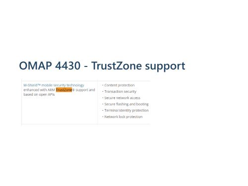 Executing code in the TrustZone land