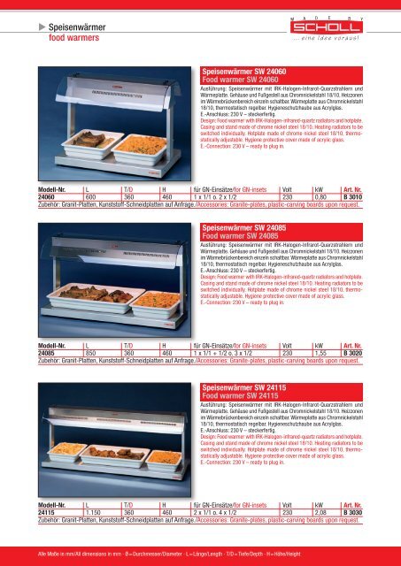 Speisenwärmer Food warmer Gesamt