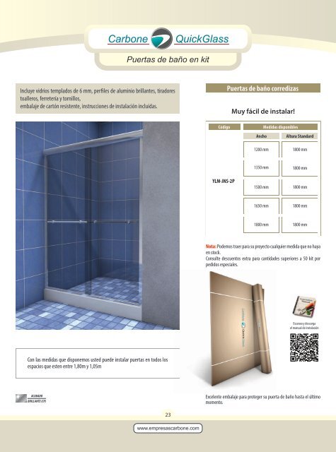 Catálogo Kit de Puertas de Baño YLM