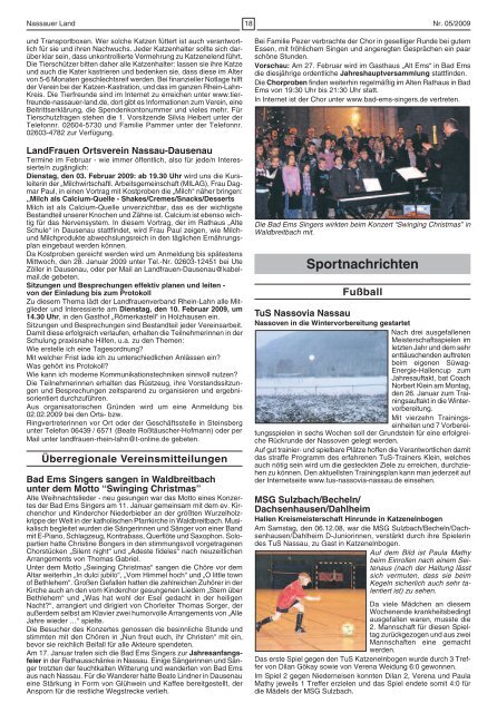 Mitteilungsblatt Ausgabe 5 - 2009 - Verbandsgemeinde Nassau