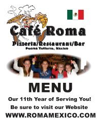 Cafe Roma Menu January 2017