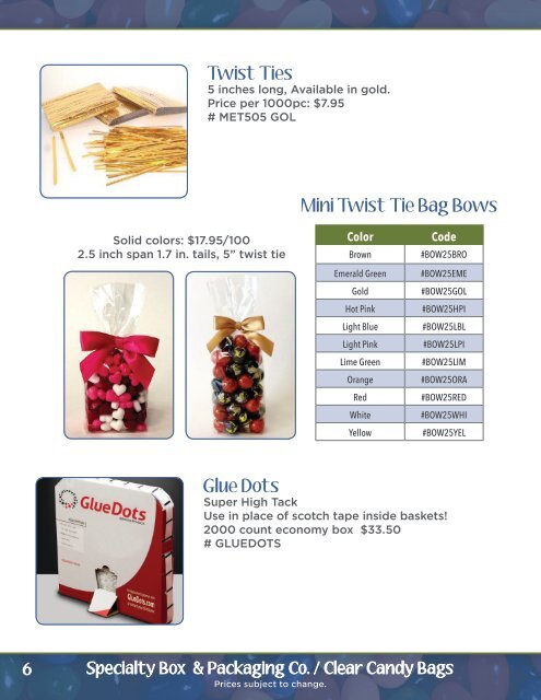 2017 ClearCandyBags Price List