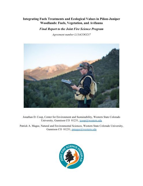 Final Report to the Joint Fire Science Program