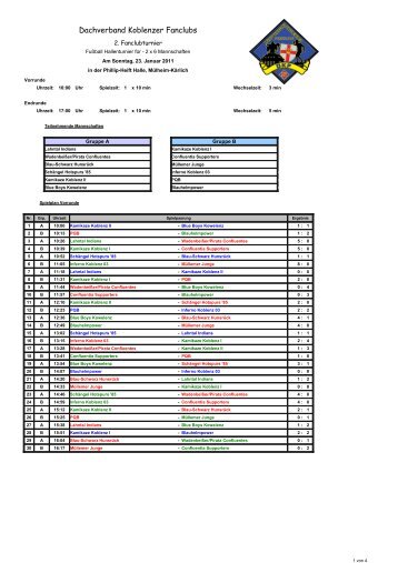 Spielplan - Dachverband Koblenzer Fanclubs eV