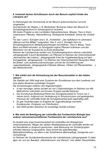 Informationen zum Schulbiologiezentrum - Bündnis 90/Die Grünen ...