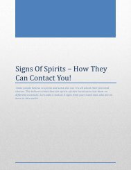 Signs Of Spirits How They Can Contact You