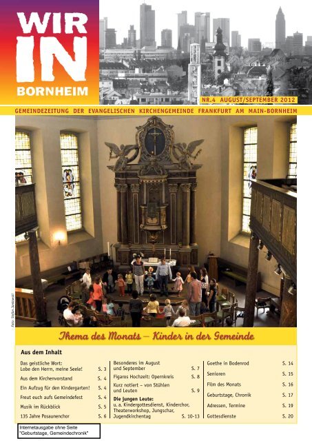 Kinder In Der Gemeinde Ev Kirchengemeinde Frankfurt Main
