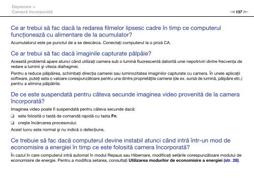 Sony VPCEA3C5E - VPCEA3C5E Istruzioni per l'uso Rumeno