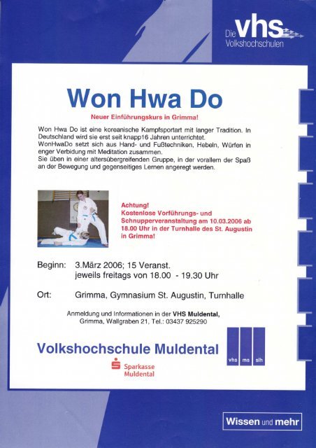 WonHwaDo - neuer Einführungskurs in Grimma