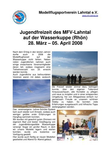 Jugendfreizeit des MFV-Lahntal auf der Wasserkuppe (Rhön) - DAeC