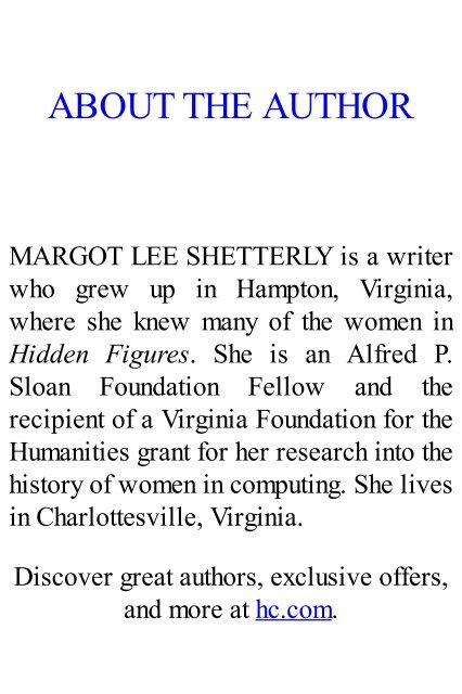 Hidden Figures - Margot Lee Shetterly